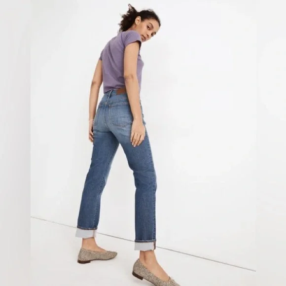 Madewell The Slim Boyjean in Eames Wash Jeans Denim Relaxed Midrise 26 Soft - Picture 2 of 11